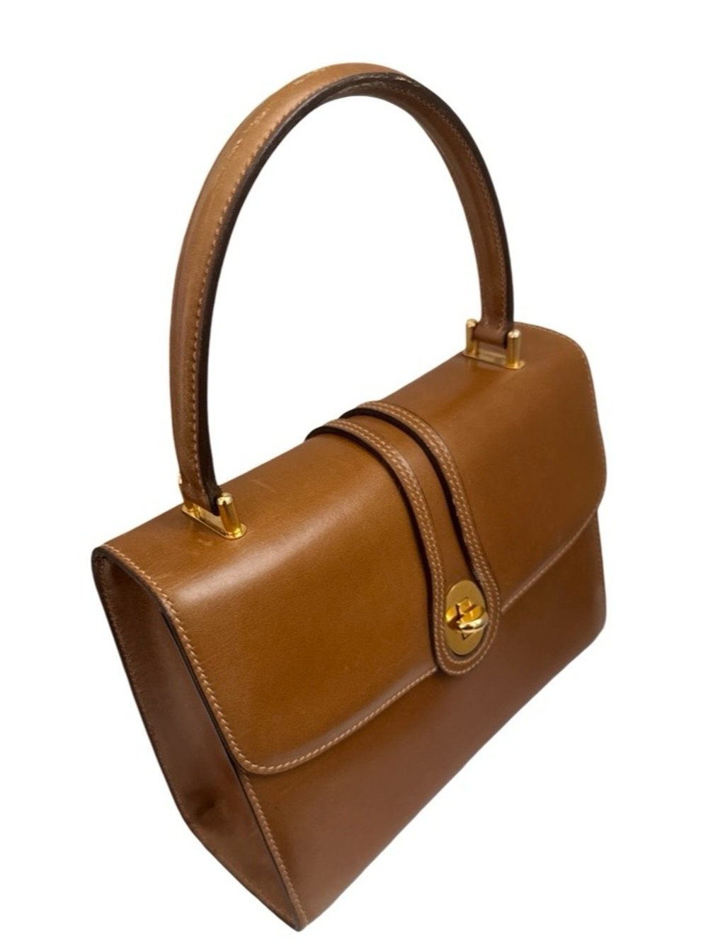 Gucci Brown Leather Top-Handle with Gold Hardware - Picture 14 of 17